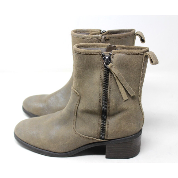 Clarks Boots Womens 8.5 M Brown Nevella Devon Side Zip Bootie Leather Heel - Picture 7 of 9